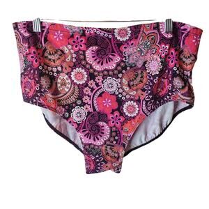 A Shore Fit 22W Paisley Print Swim Bottom, NWT